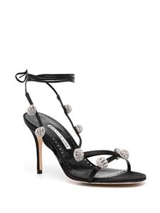 Manolo Blahnik Elsaka verfraaide sandalen - Zwart
