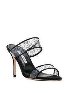 Manolo Blahnik Sandalen met stippen - Zwart