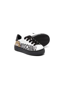 Moschino Kids Leo Teddy sneakers met logoprint - Wit