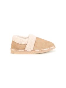 Chloé Kids Fleece slippers - Beige