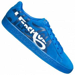 Puma Suede Classic x Pepsi Blue Suede Leather Heren Lace Up Trainers 366332 01