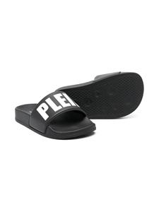 Philipp Plein Junior Badslippers met print - Zwart