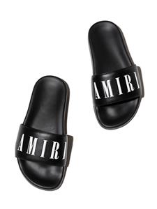 AMIRI KIDS Slippers met logoprint - Zwart