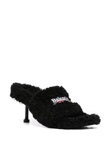 Balenciaga Furry sandalen - Zwart