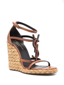 Saint Laurent Cassandra sandalen met sleehak - Bruin