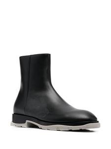 Alexander McQueen Leren enkellaarzen - Zwart