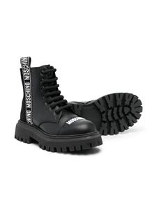 Combat boots met logo - Zwart