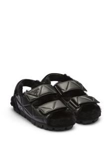 Prada Sandalen met logobandje - Zwart