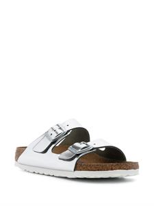 Birkenstock metallic buckled sliders