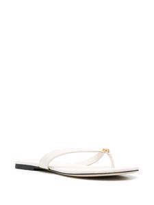 Tory Burch Capri leren teenslippers - Beige