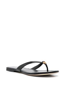 Tory Burch Capri teenslippers met logoplakkaat - Zwart