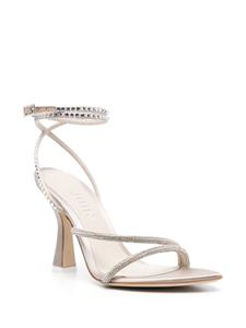 3juin Croco sandalen verfraaid met kristallen - Beige