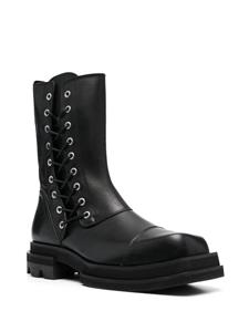 JORDANLUCA Combat boots van kalfsleer - Zwart