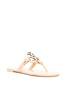 Tory Burch Leren teenslippers - Beige