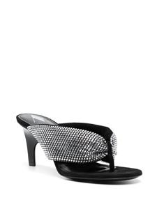 The Attico Sandalen verfraaid met stras - Zwart