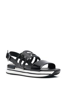 Hogan Slingback sandalen met logo reliëf - Zwart