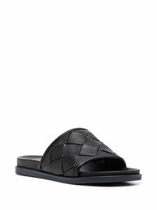 Casadei Leren slippers - 0000 BLACK