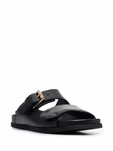 Nº21 Leren slippers - Zwart