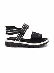 Dolce & Gabbana Kids Sandalen met klittenband - Zwart
