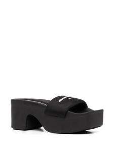 Alexander Wang Slippers met logoprint - Zwart