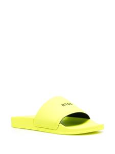 MSGM Slippers met logoprint - Geel