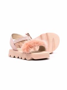 BabyWalker Sandalen met afwerking van imitatiebont - Roze