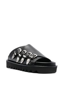 Toga Pulla Leren slippers - Zwart