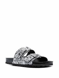 Love Moschino Sandalen met logoprint - Zwart