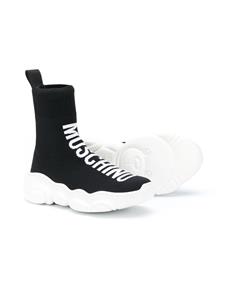 Moschino Kids Sneakers met logoprint - Zwart