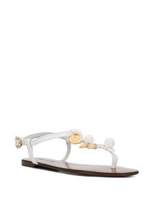 Dolce & Gabbana Sandalen verfraaid met munt - Wit