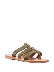 K. Jacques Slippers van kalfsleer - Groen