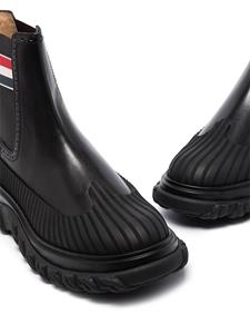 Thom Browne Enkellaarzen met RWB-streep - 001 BLACK