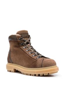 Santoni Leren enkellaarzen - Bruin