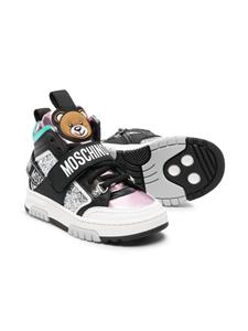 Moschino Kids Slip-on sneakers met teddybeerpatch - Zwart