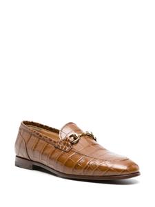 Scarosso crocodile-effect leather loafers - Bruin