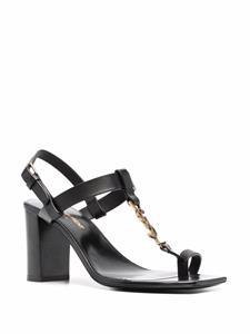 Saint Laurent Cassandra sandalen met blokhak - Zwart