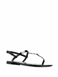 Saint Laurent Cassandra sandalen met logoplakkaat - Zwart