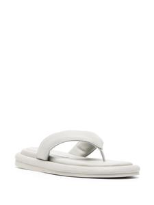GIABORGHINI Leren teenslippers - Grijs