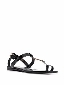 Saint Laurent Cassandra sandalen met logo - Zwart