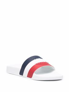 Moncler Slippers met logo reliëf - Wit