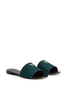 Giuseppe Zanotti Shirley slippers met logo - Groen