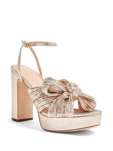 Loeffler Randall Natalia plissé-lamé sandalen - Beige