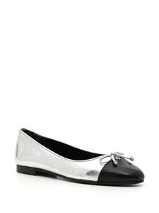 Tory Burch metallic-effect leather ballerinas - Zilver