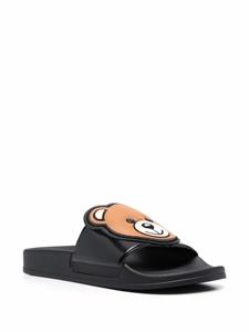 Moschino Slippers met teddybeerprint - Zwart