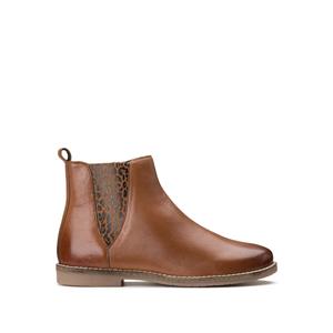 LA REDOUTE COLLECTIONS Bottines chelsea leer, elastisch, luipaardprint