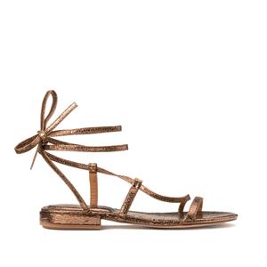 LA REDOUTE COLLECTIONS Metallic sandalen, enkellint en platte hak