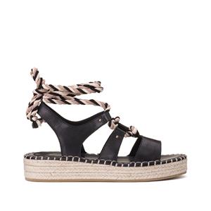 LA REDOUTE COLLECTIONS Sandalen in leer met sleehak, bandjes aan de enkels