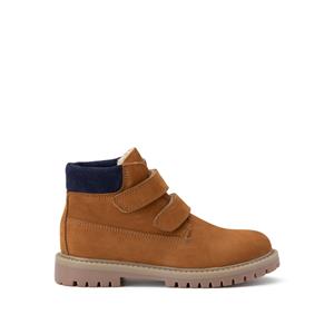 LA REDOUTE COLLECTIONS Gevoerde bottines in leer met klittenband