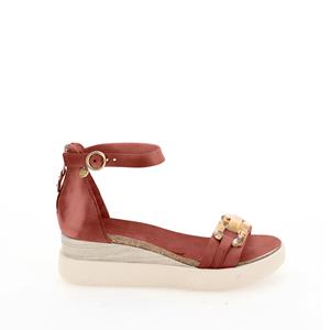 Mjus Sandalen met sleehak in leer