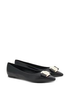 Ferragamo New Vara-bow lambskin ballerina shoes - Zwart